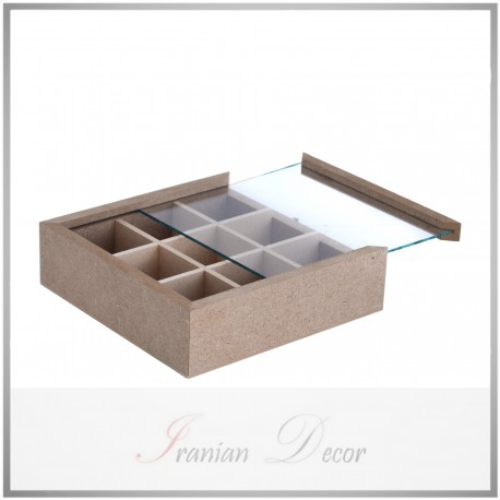 جعبه پذیرایی چوبی خام مربع 9 دهانه
