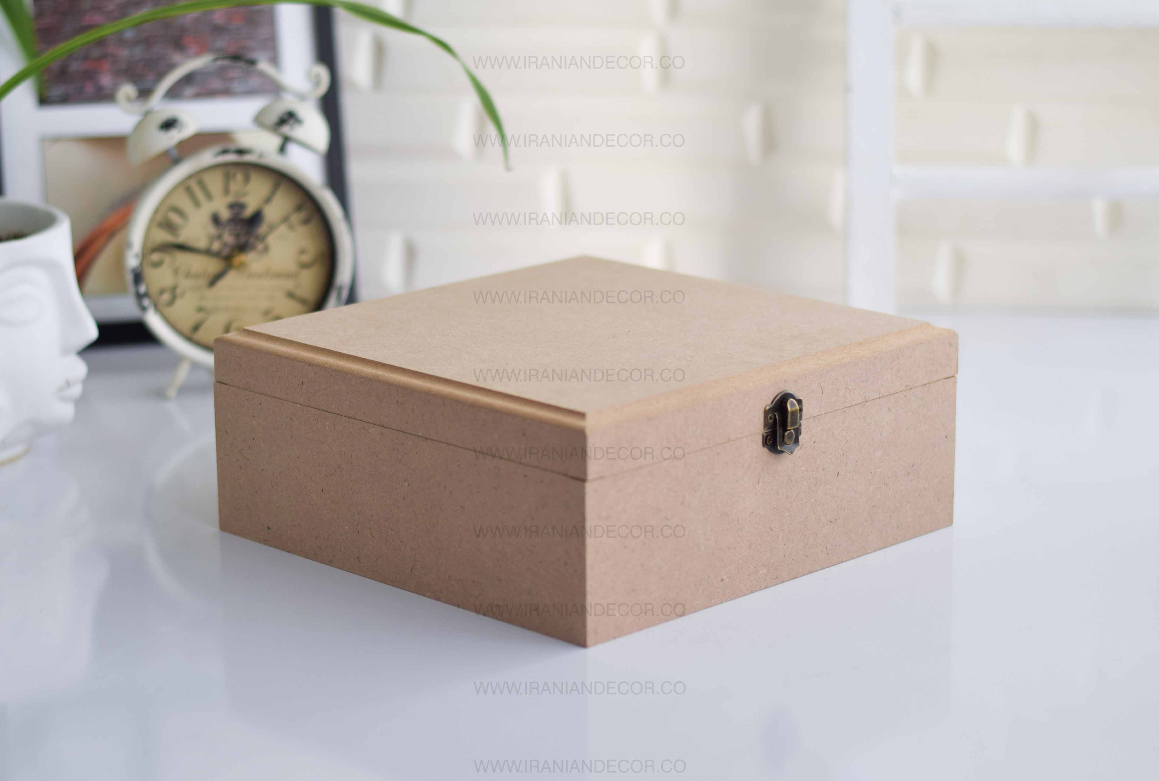جعبه چوبی خام مقسم دار 10*25*25